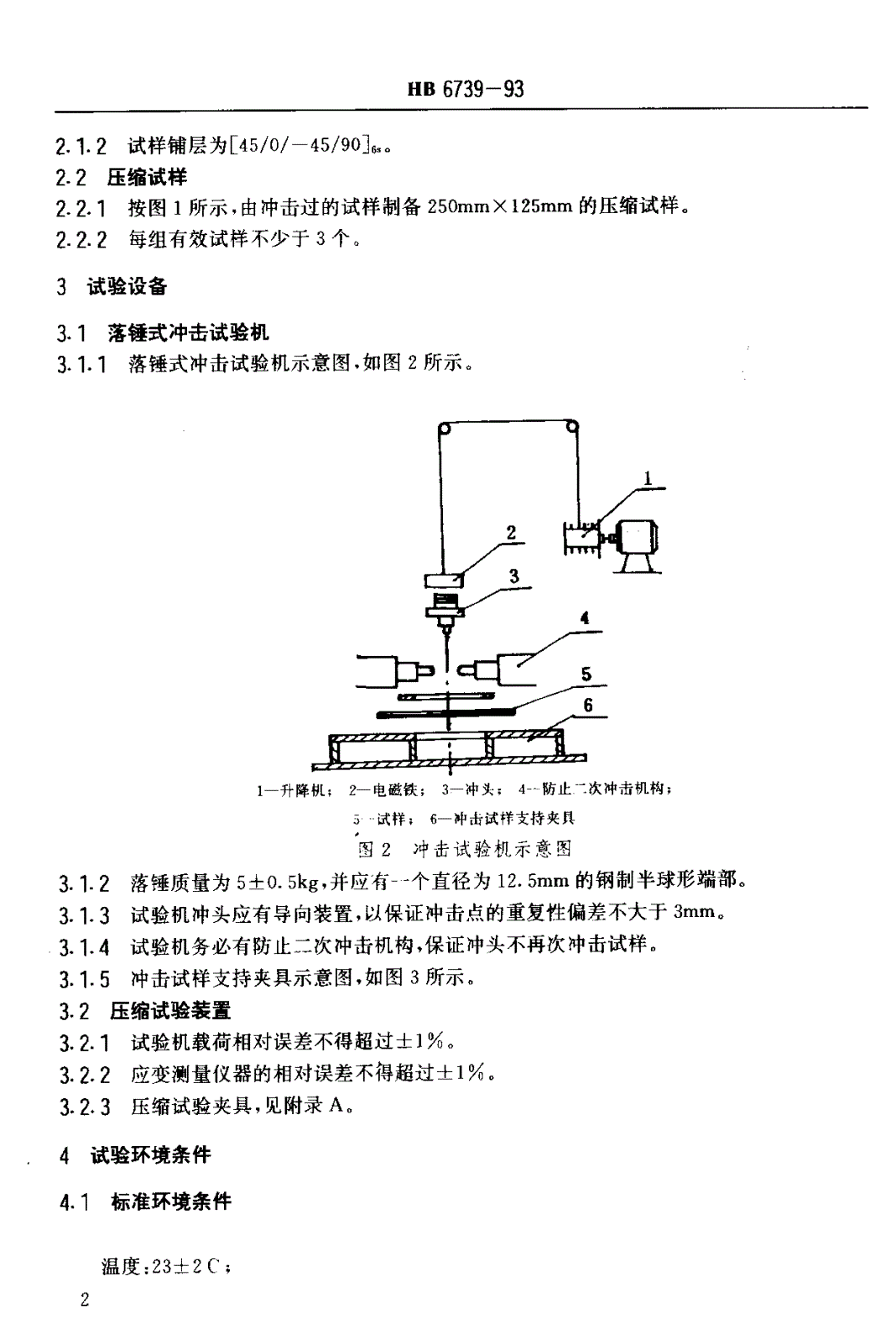 HB 6739-1993 碳纤维复合材料层合板冲击后压缩试验方法-第3页