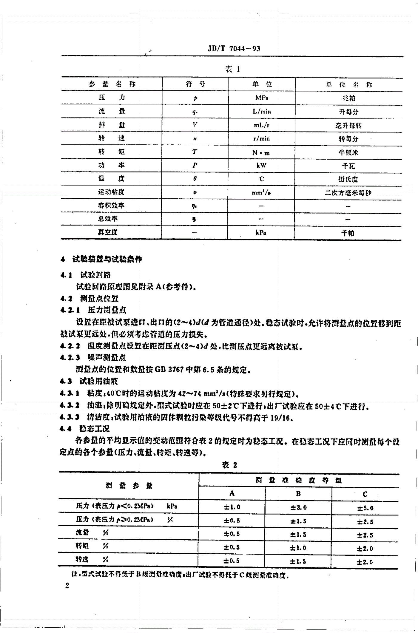 JB/T 7044-1993 液压轴向柱塞泵 试验方法-第3页