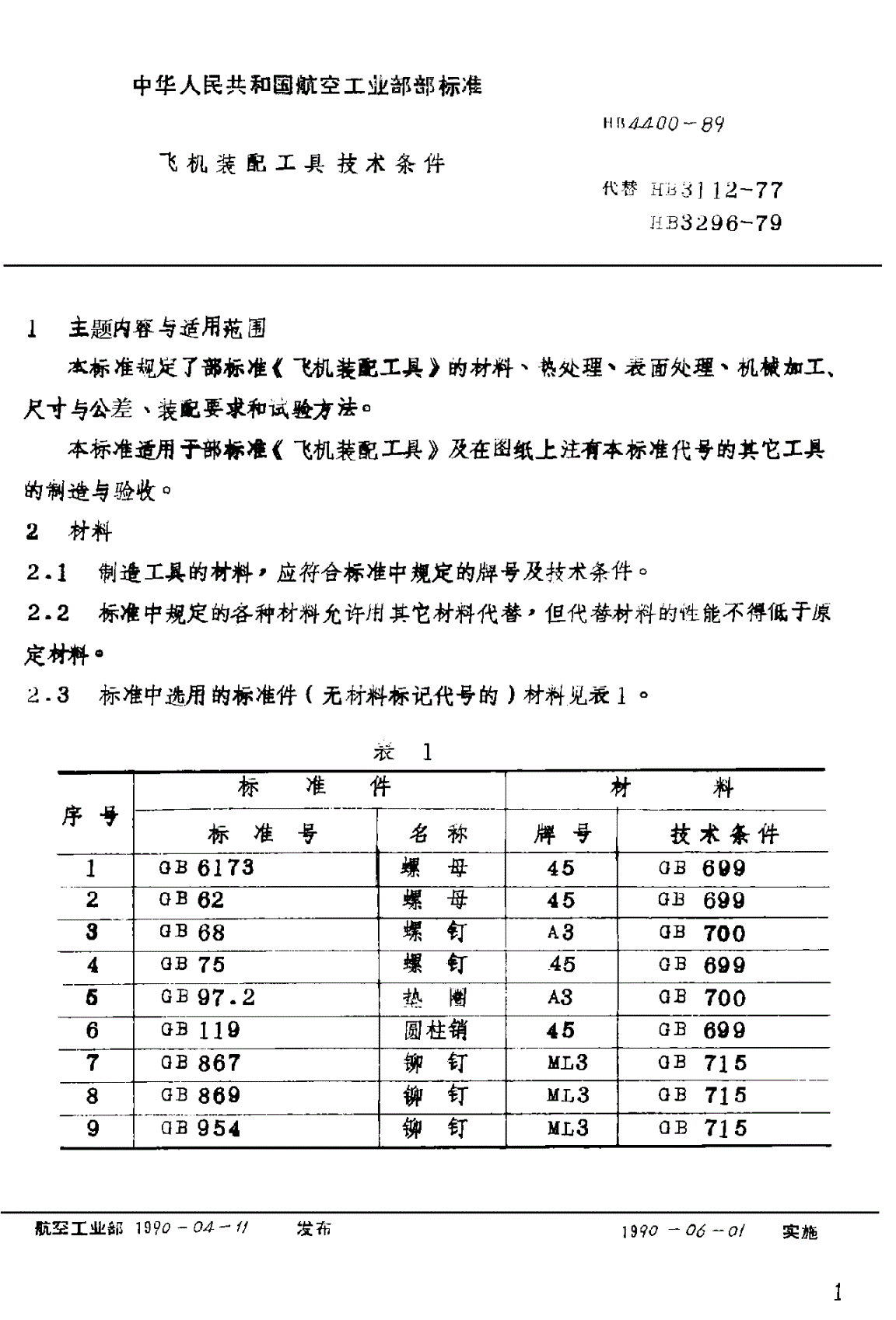 HB 4400-1989 飞机装配工具技术条件-第2页