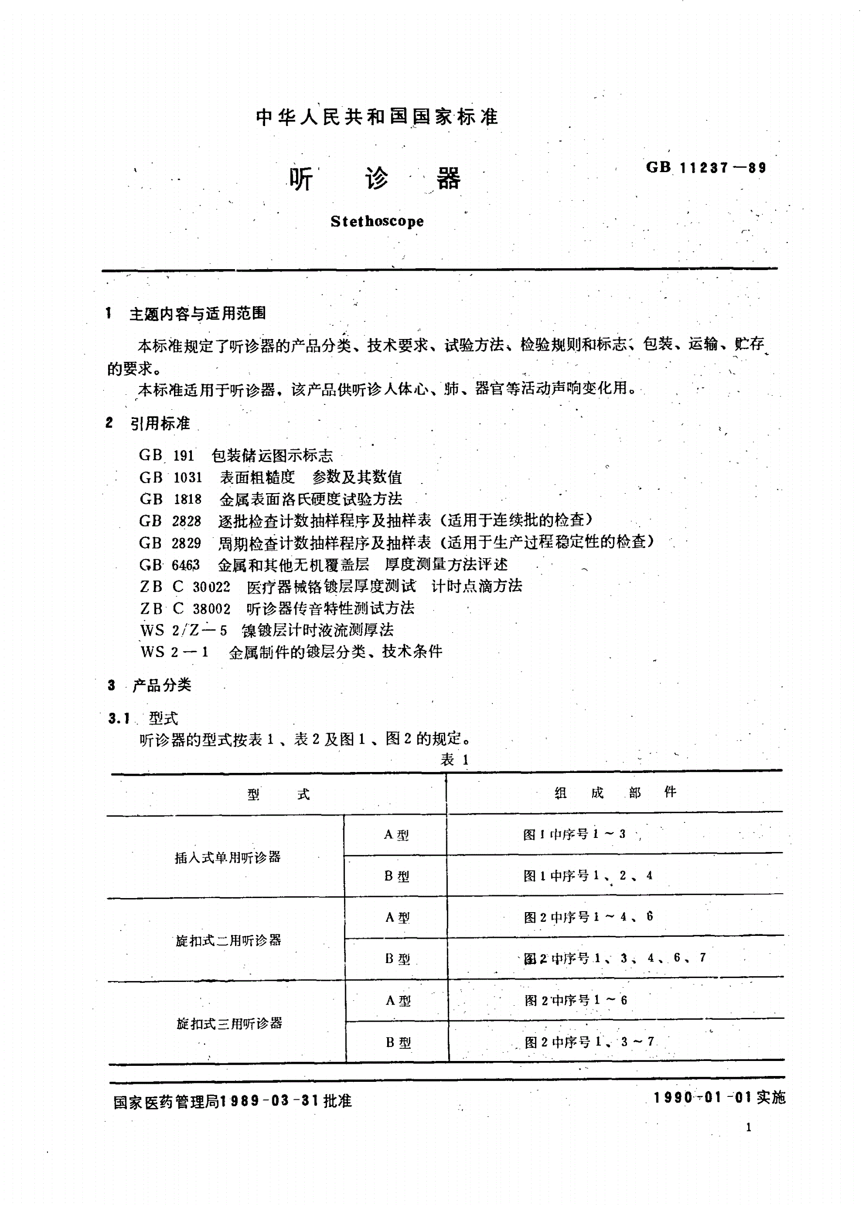 YY 91035-1999 听诊器-第2页