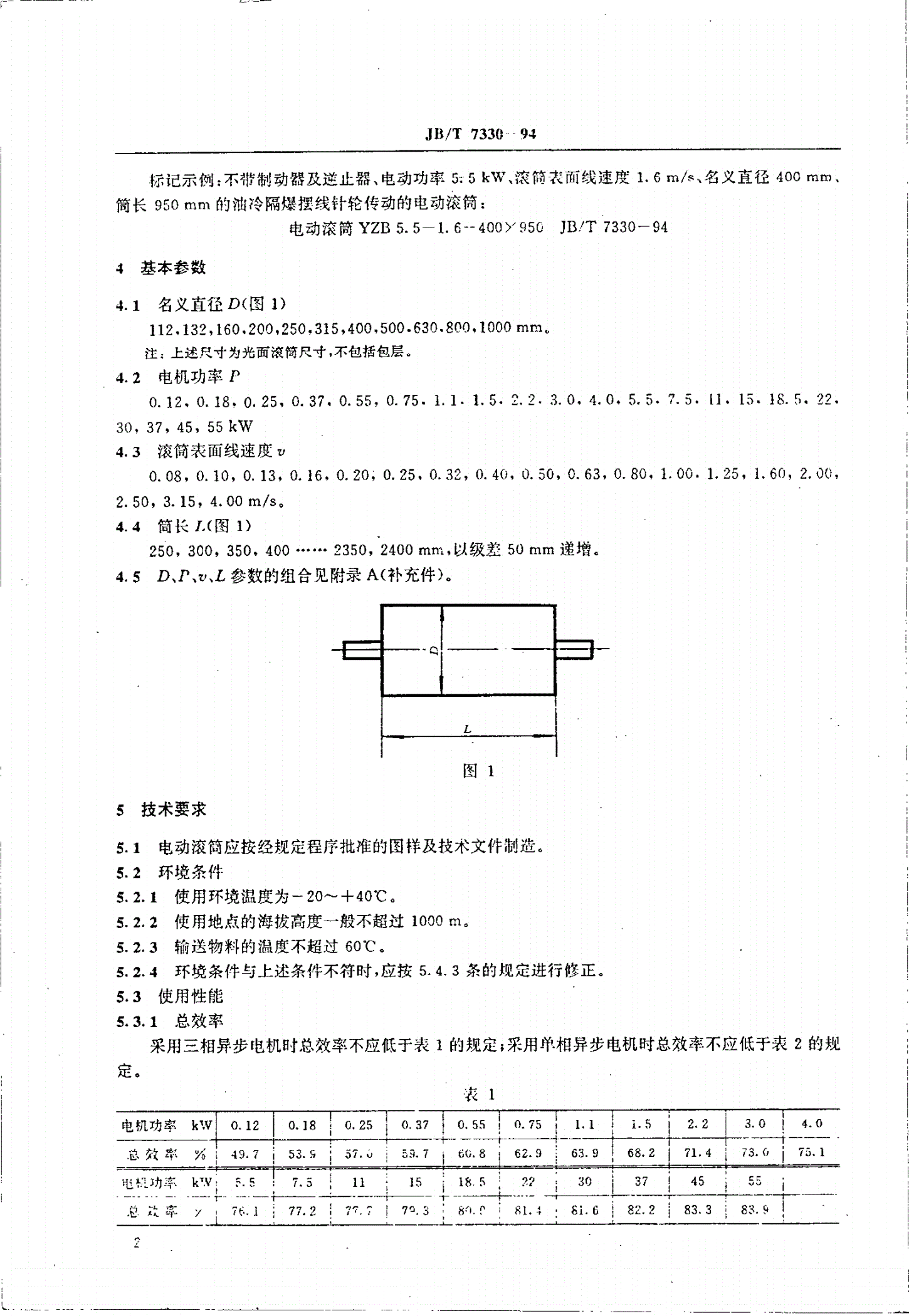JB/T 7330-1994 电动滚筒-第3页