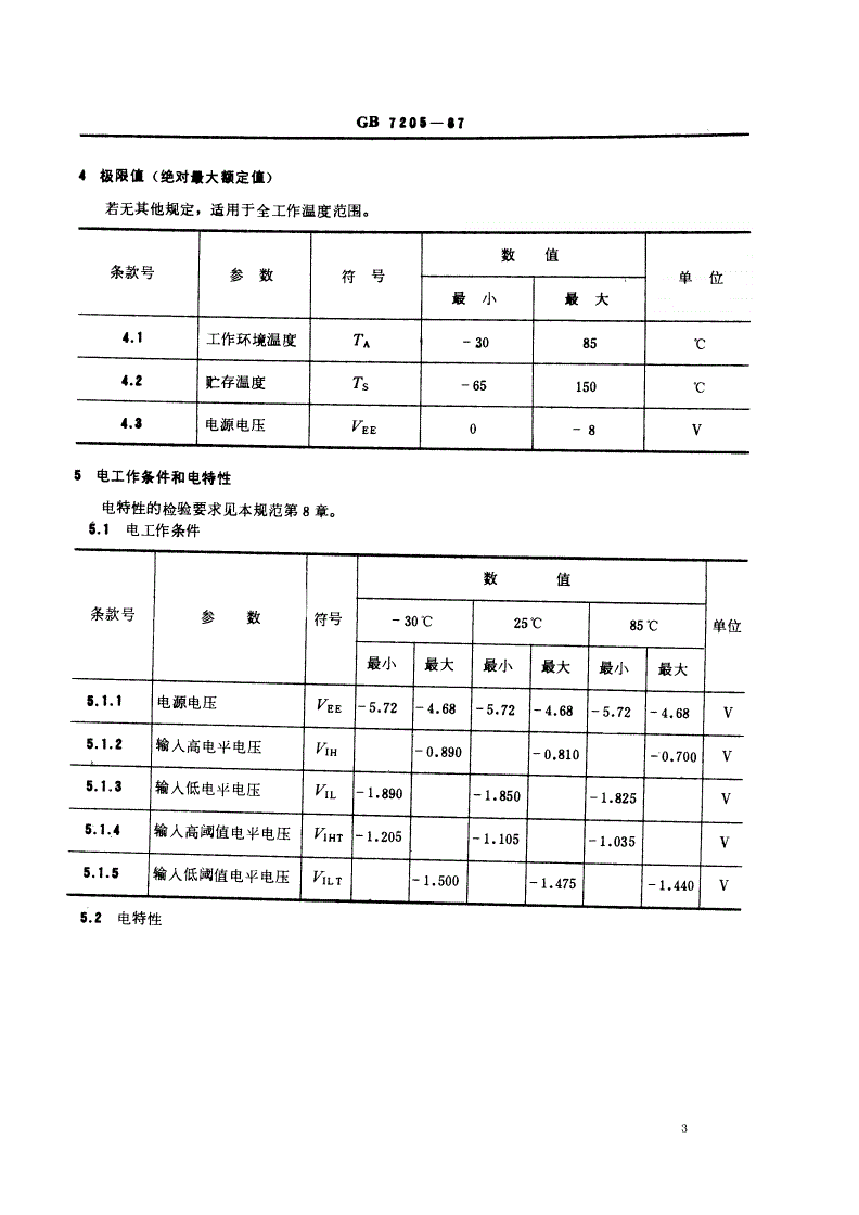 SJ/T 10848-1996 电子元器件详细规范 半导体集成电路ＣＥ１０１１７型ＥＣＬ双２路２－３输入或与／或与非门（可供认证用）-第3页