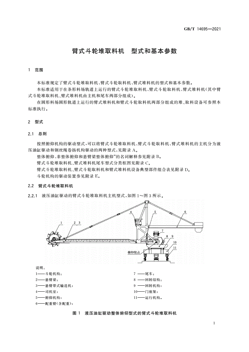GB/T 14695-2021 臂式斗轮堆取料机 型式和基本参数-第3页