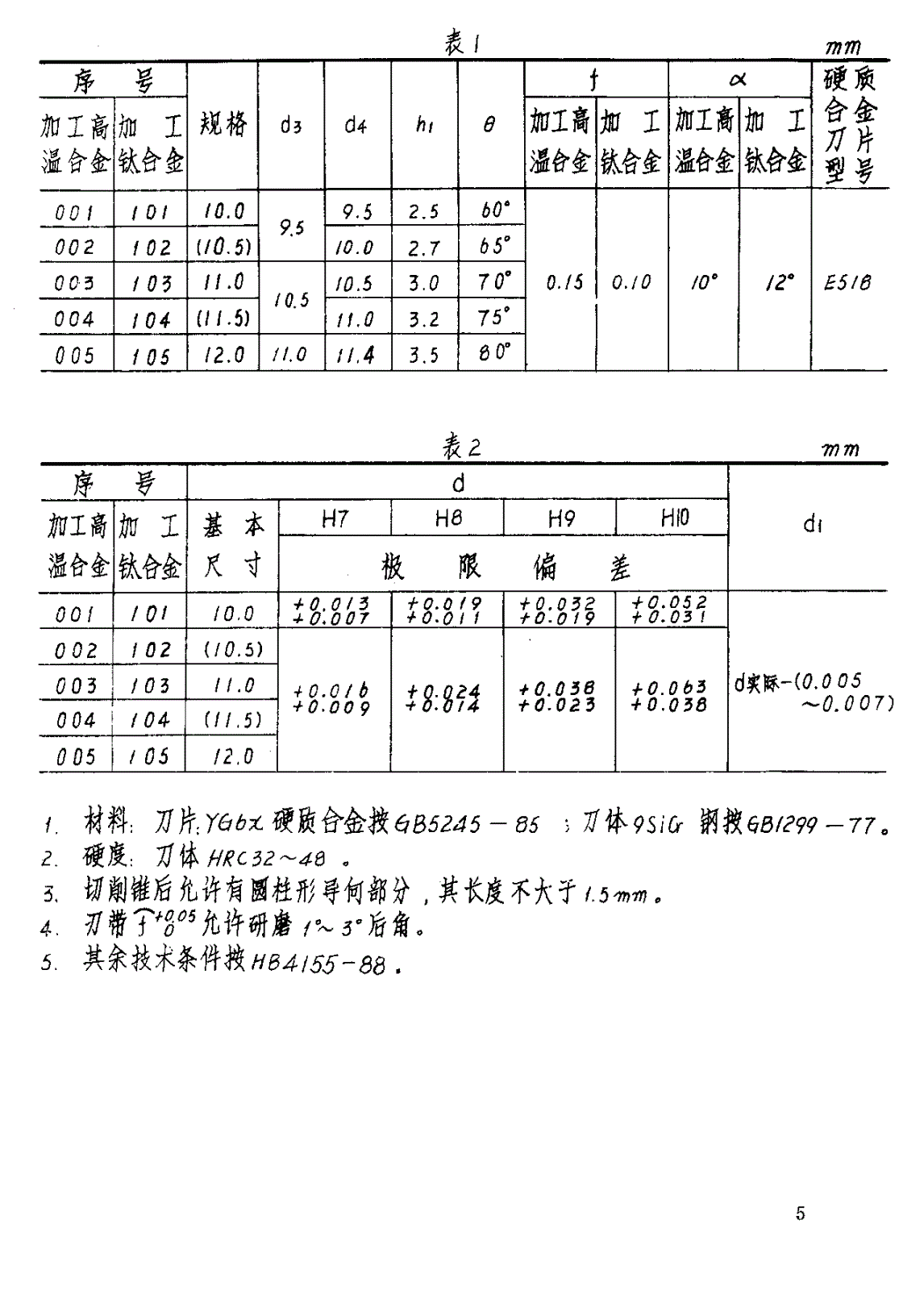 HB 4153-1988 加工高温合金、钛合金通孔用硬质合金锥柄机用阶梯铰刀 ｄ＝１０．０～３２ｍｍ-第2页