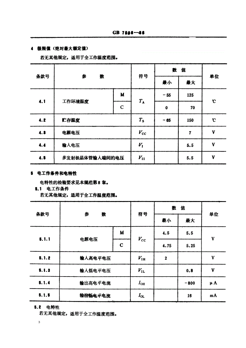 SJ/T 10811-1996 电子元器件详细规范 半导体集成电路ＣＴ１００８型ＴＴＬ四２输入与非门（可供认证用）-第3页