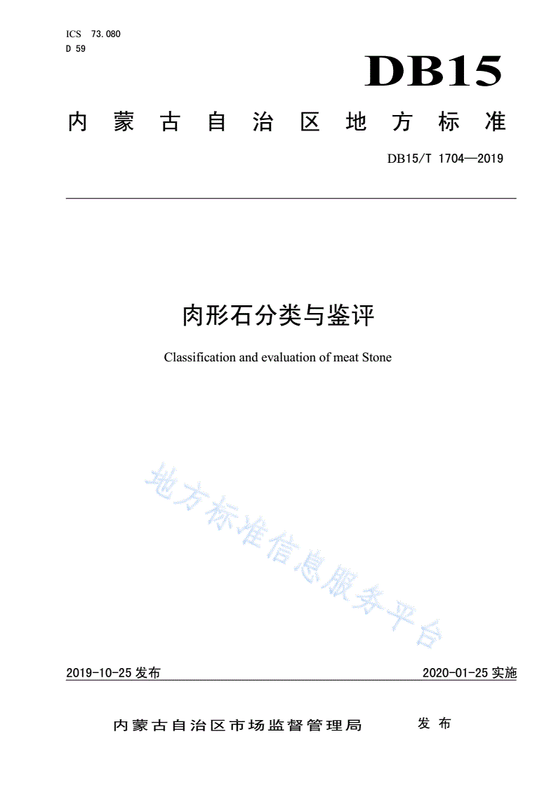 DB15/T 1704-2019 肉形石分类与鉴评-第1页