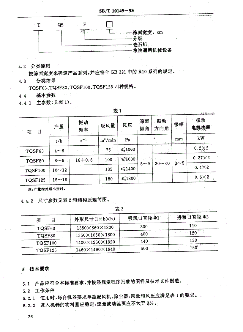 SB/T 10149-1993 重力分级去石机-第2页