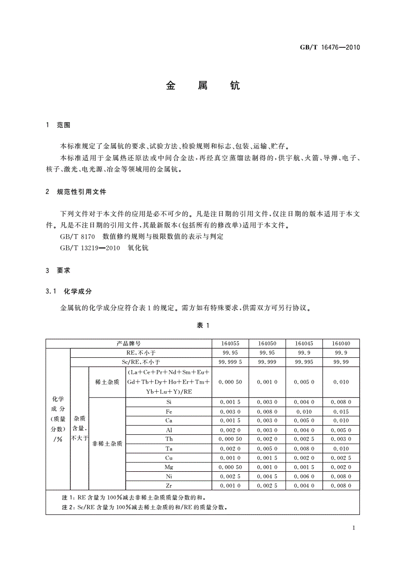 GB/T 16476-2010 金属钪-第3页