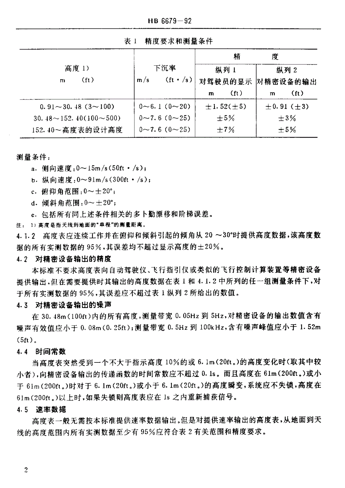 HB 6679-1992 民用航空器机载低空无线电高度表最低性能要求-第3页