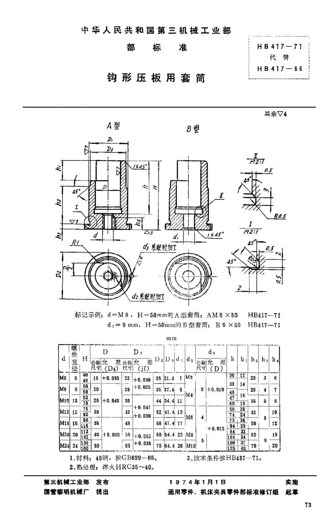 HB 417-1971 钩形压板用套筒-第1页