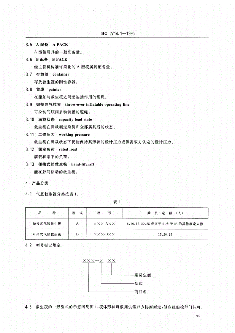 HG/T 2714.1-1995 气胀救生筏A、D型筏-第2页