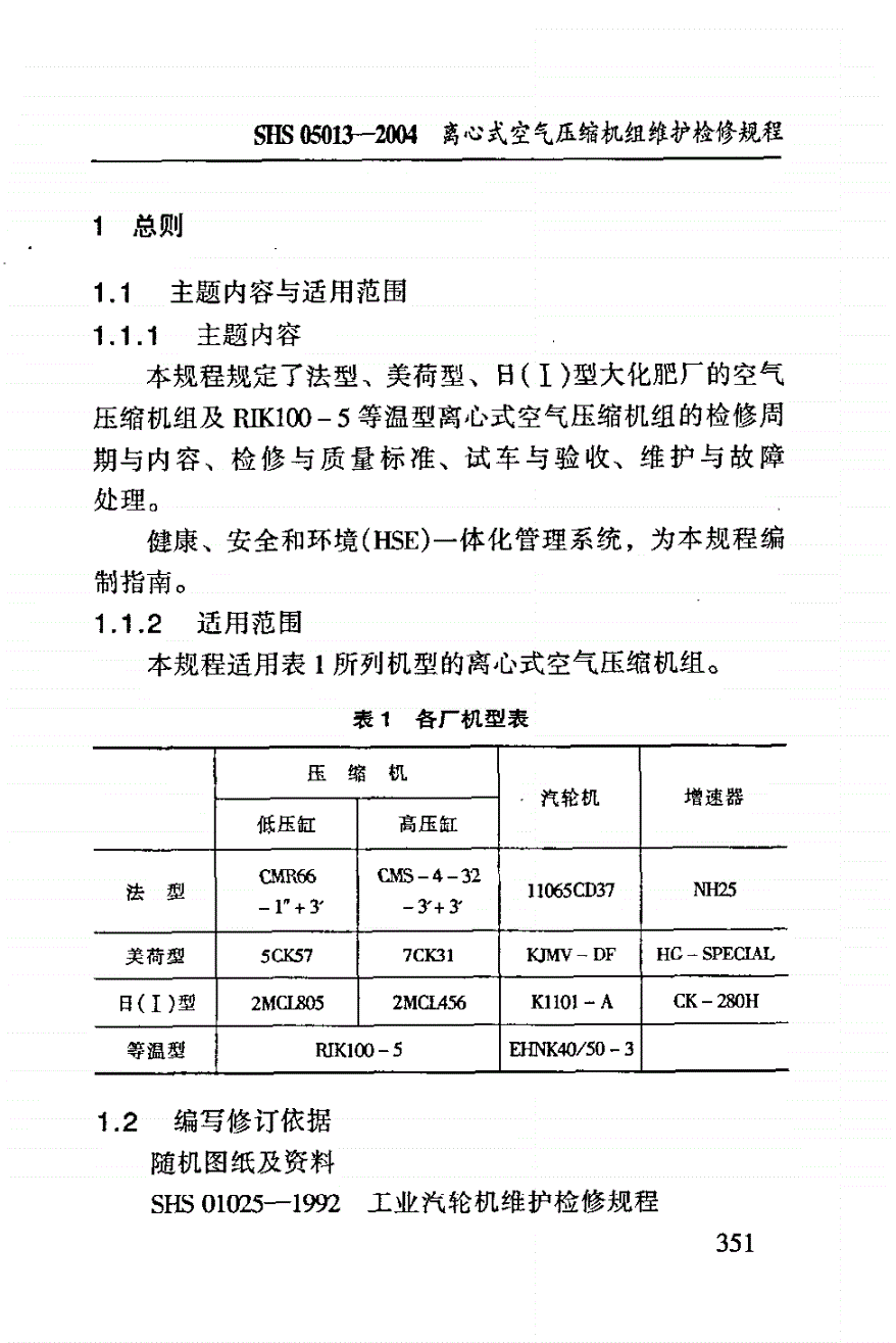 SHS 05013-2004 离心式空气压缩机组维护检修规程-第3页