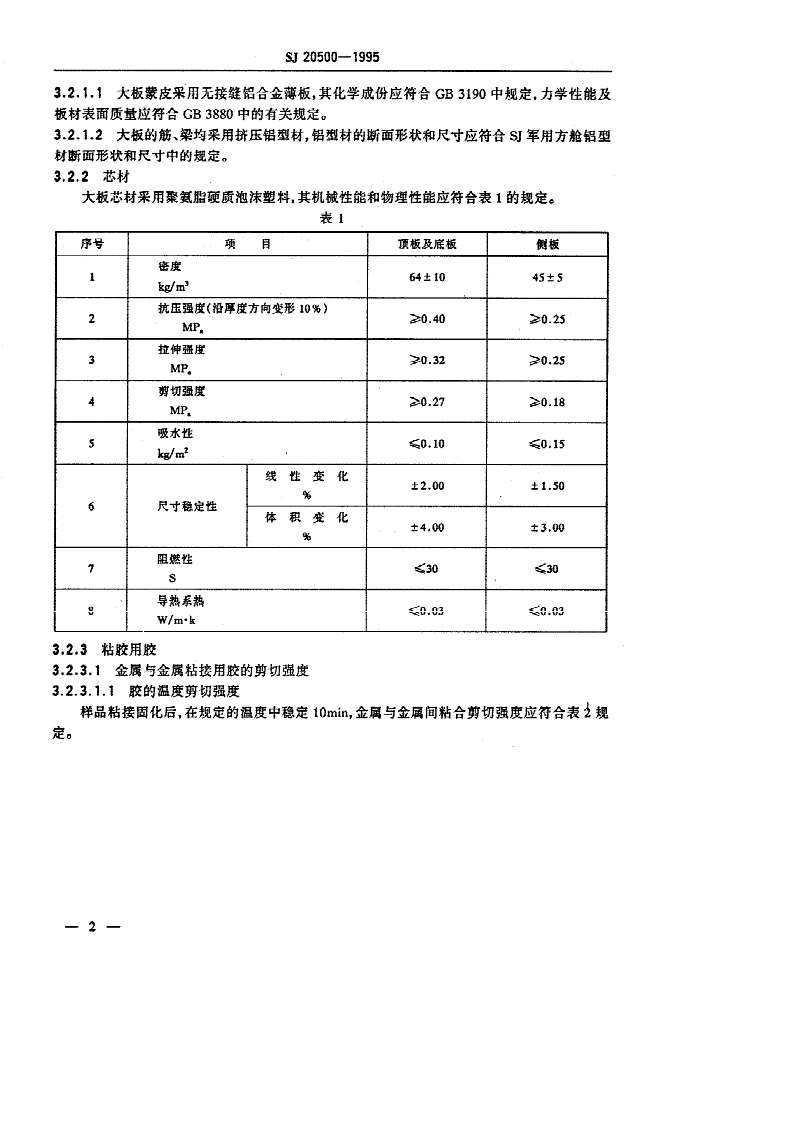 SJ 20500-1995 方舱大板通用规范-第3页