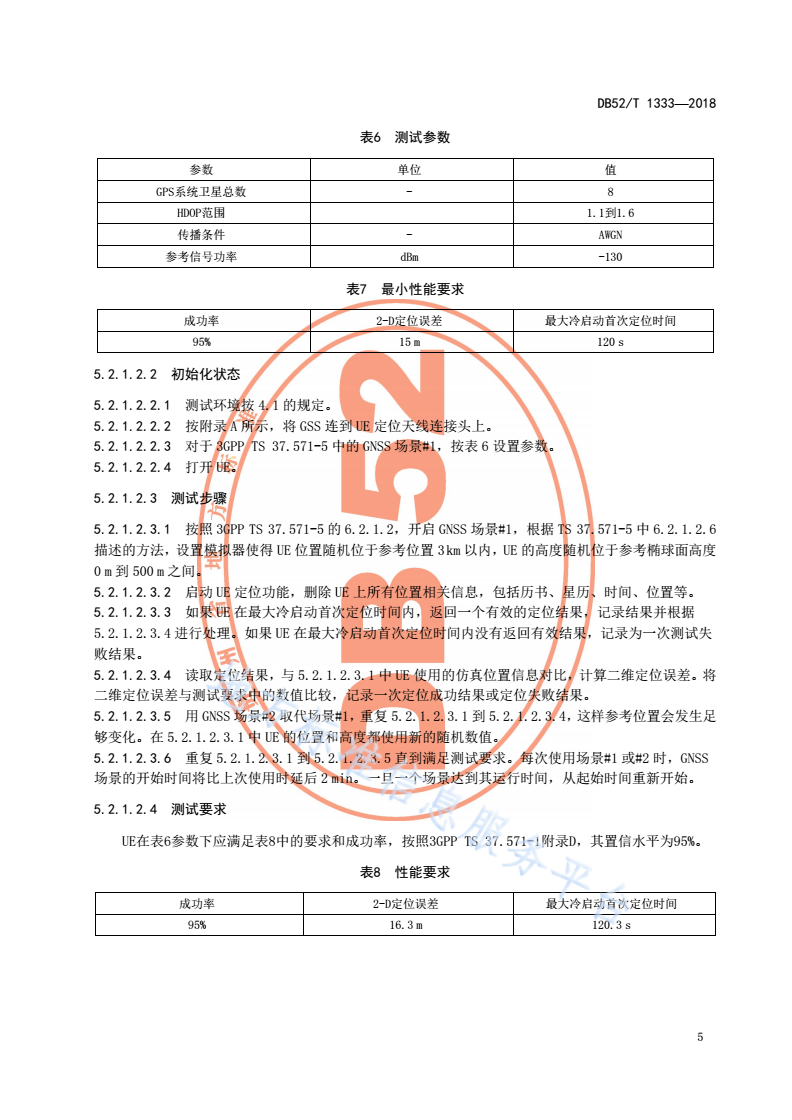 DB52/T 1333-2018 LTE移动通信终端卫星导航定位模块的测量方法-第11页