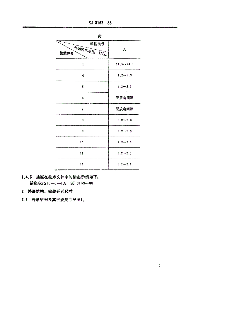SJ 3163-1988 ＧＺＳ１０－３－１型彩色显像管插座-第2页
