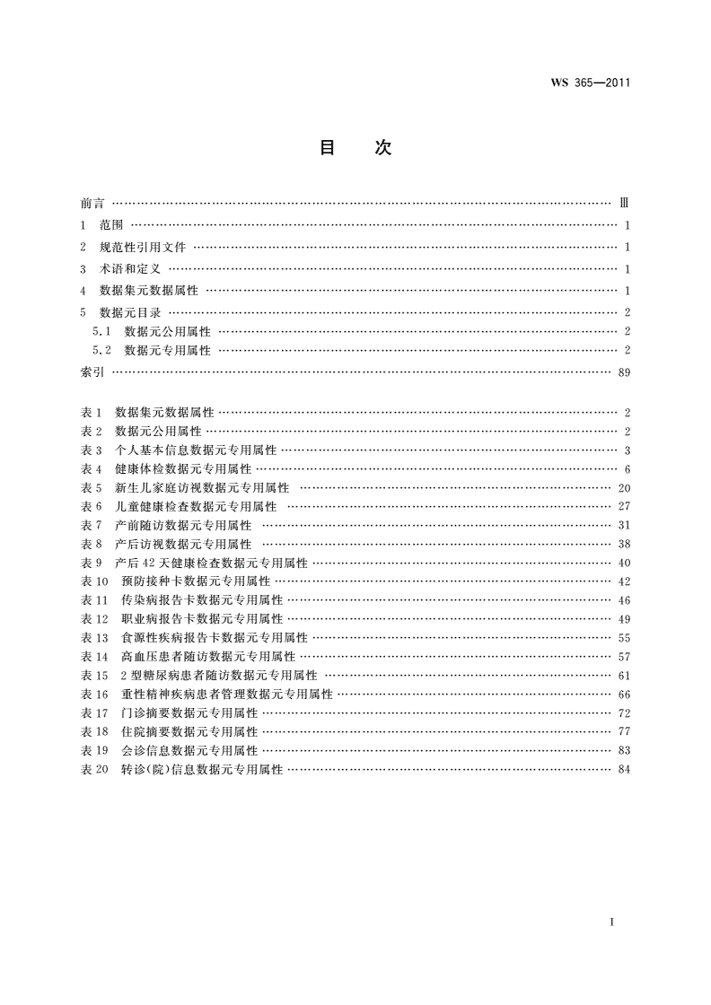 WS 365-2011 城乡居民健康档案基本数据集-第2页