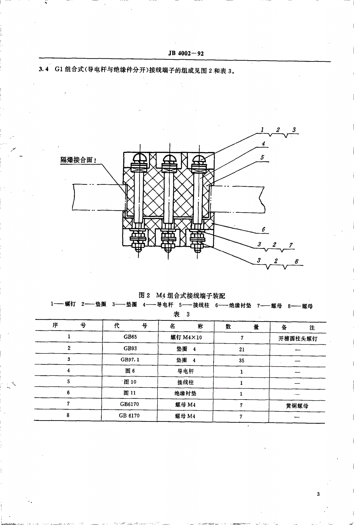 JB 4002-1992 矿用隔爆型低压电器用接线端子-第3页