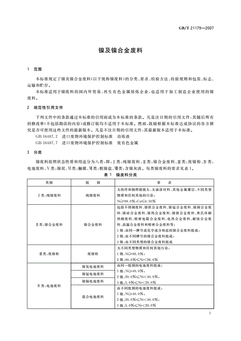 GB/T 21179-2007 镍及镍合金废料-第3页