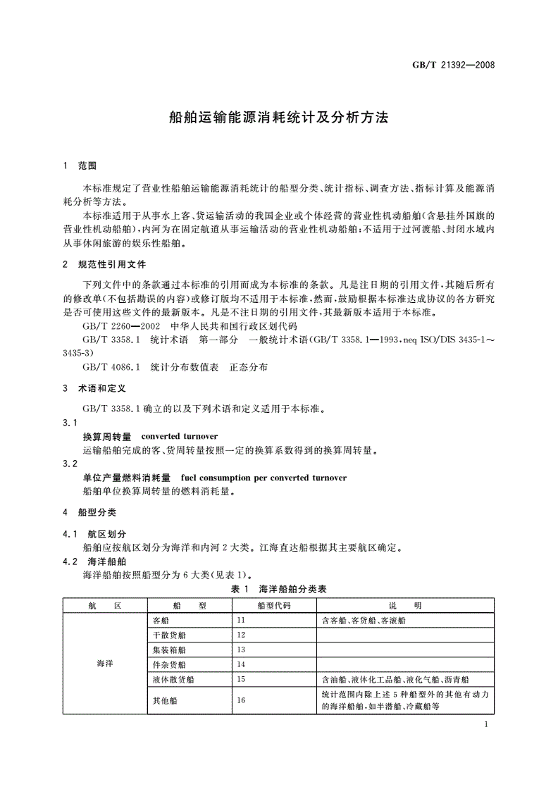 GB/T 21392-2008 船舶运输能源消耗统计及分析方法-第3页