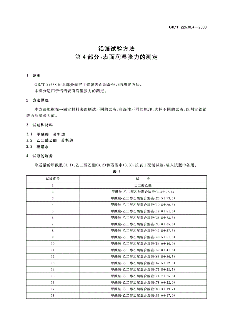 GB/T 22638.4-2008 铝箔试验方法 第4部分：表面润湿张力的测定-第3页