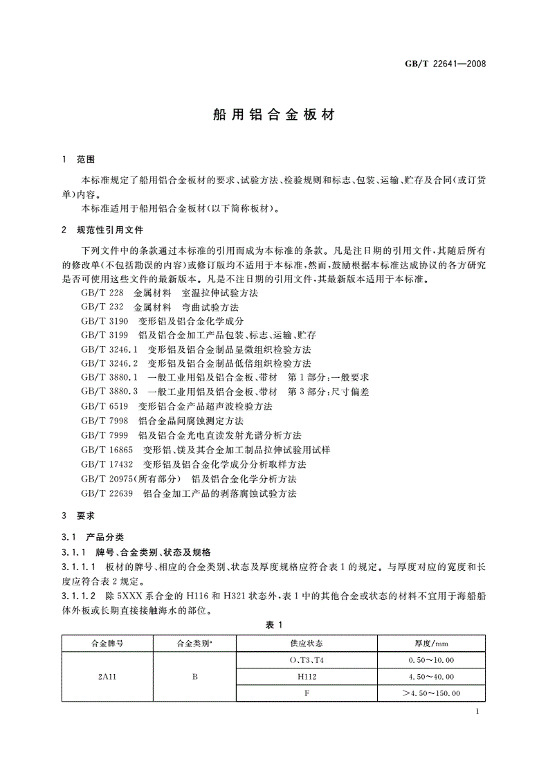 GB/T 22641-2008 船用铝合金板材-第3页