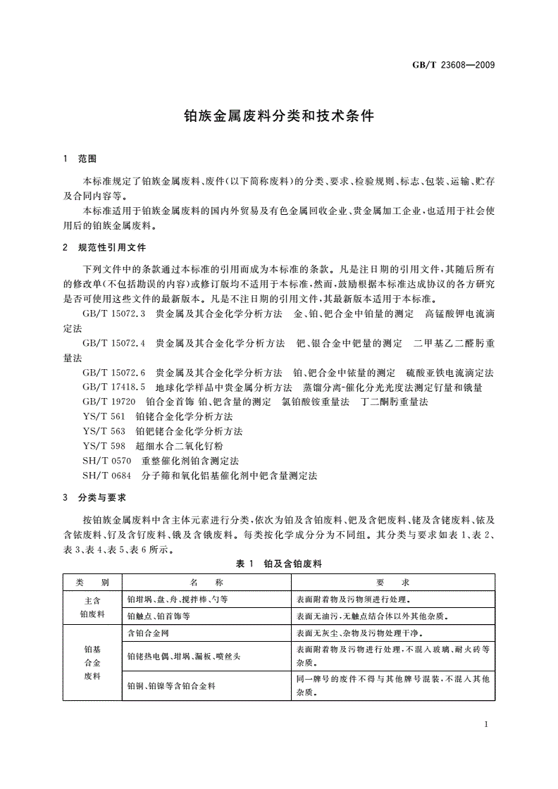 GB/T 23608-2009 铂族金属废料分类和技术条件-第3页