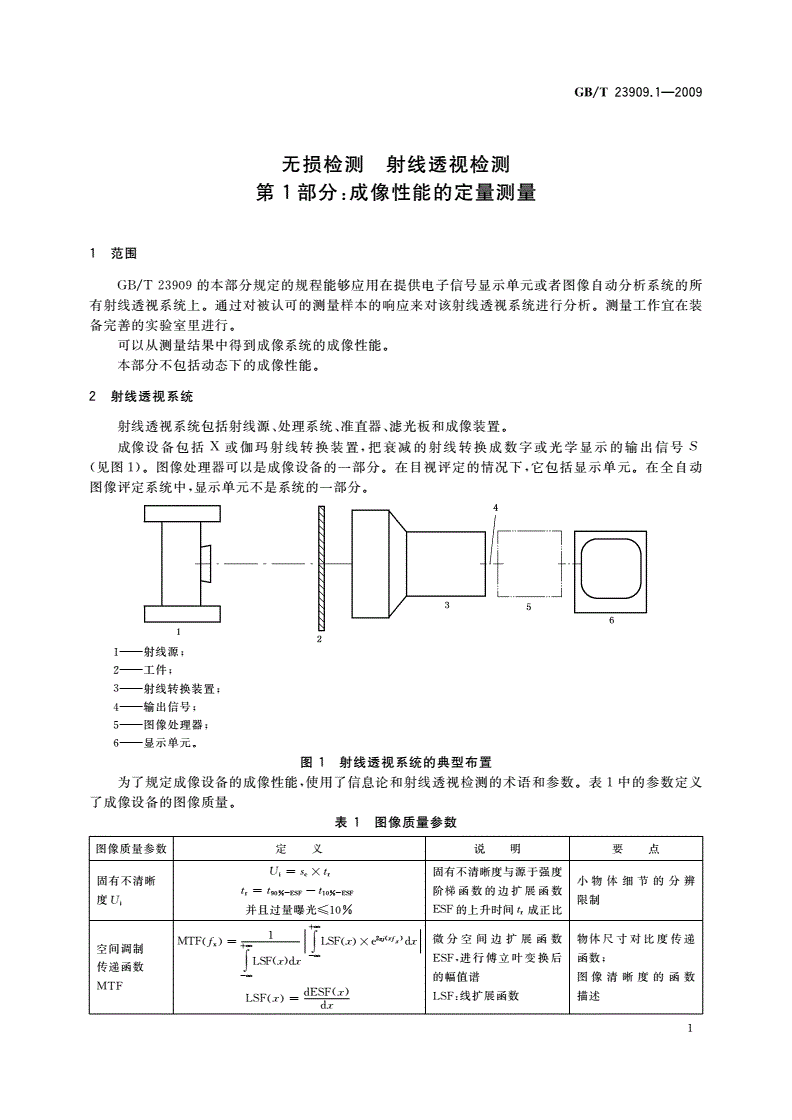 GB/T 23909.1-2009 无损检测 射线透视检测 第1部分：成像性能的定量测量-第3页