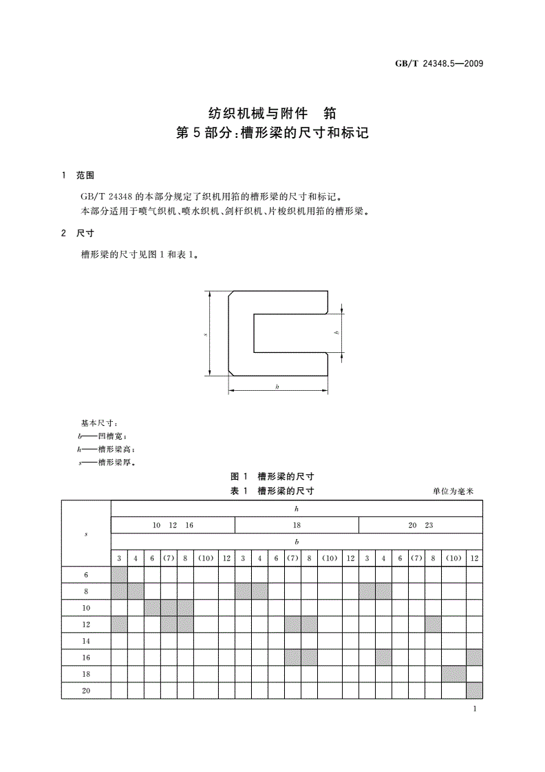 GB/T 24348.5-2009 纺织机械与附件 筘 第5部分：槽形梁的尺寸和标记-第3页