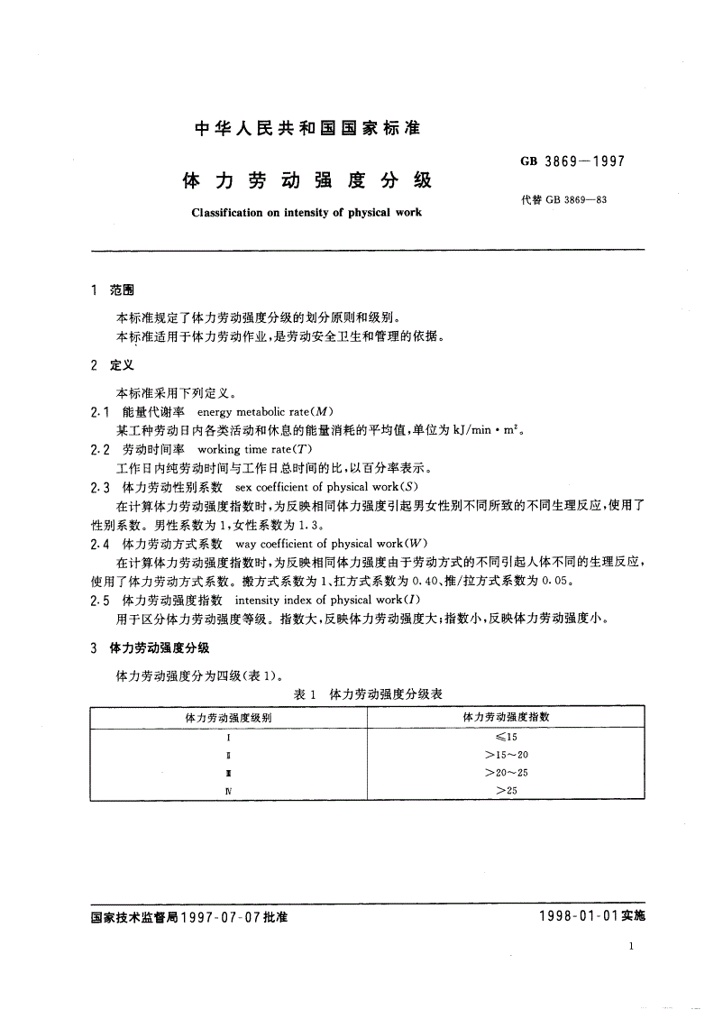 GB 3869-1997 体力劳动强度分级-第3页