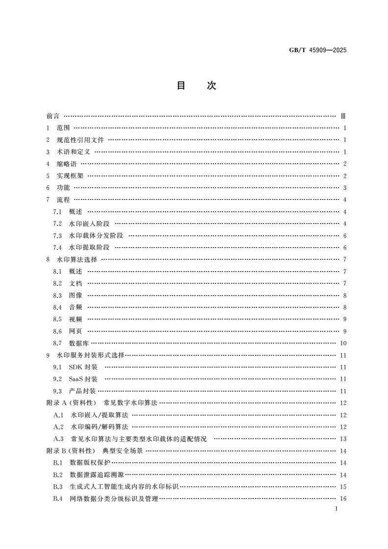 GB/T 45909-2025 网络安全技术 数字水印技术实现指南-第2页