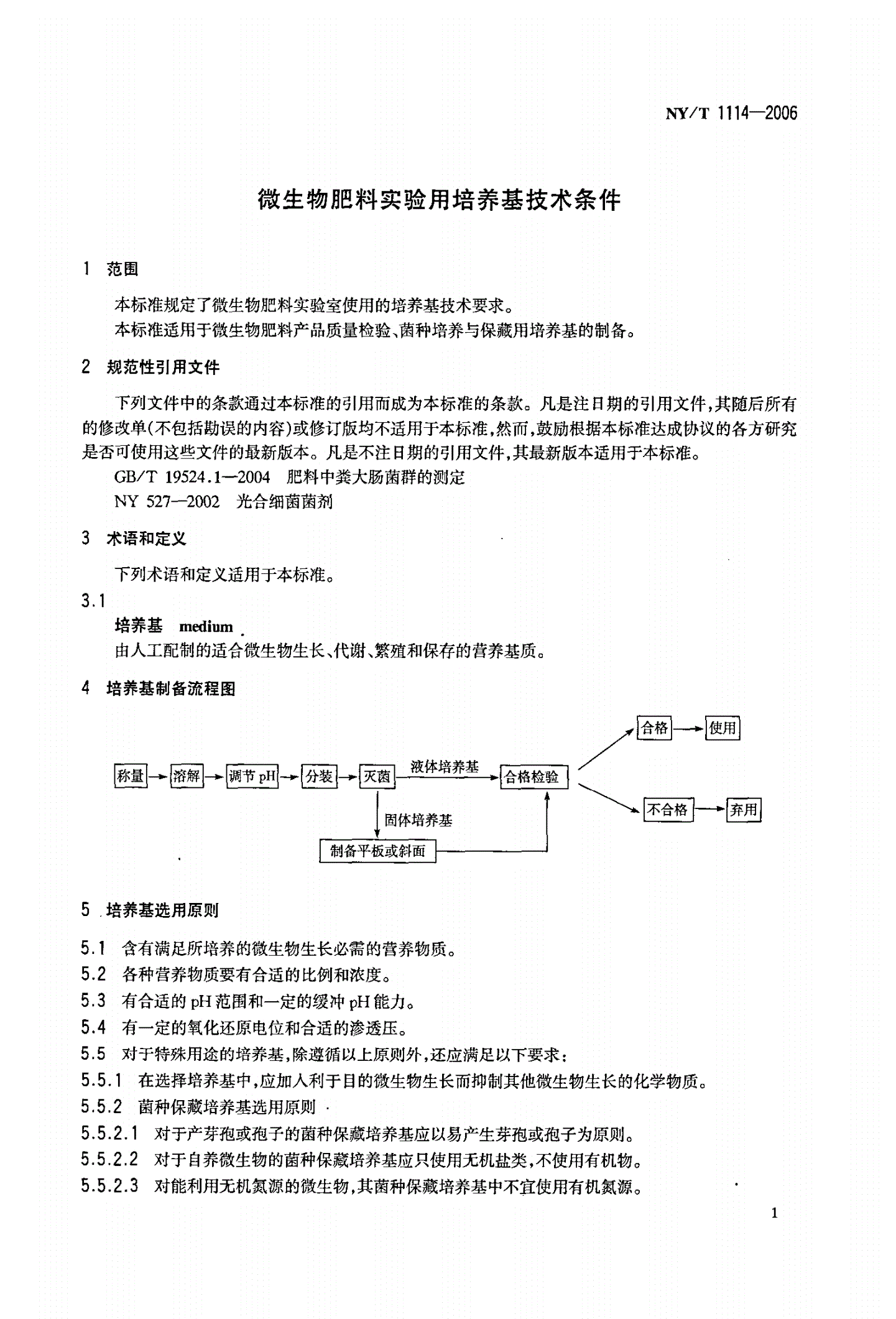 NY/T 1114-2006 微生物肥料实验用培养基技术条件-第3页