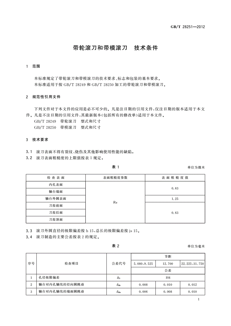 GB/T 28251-2012 带轮滚刀和带模滚刀 技术条件-第3页