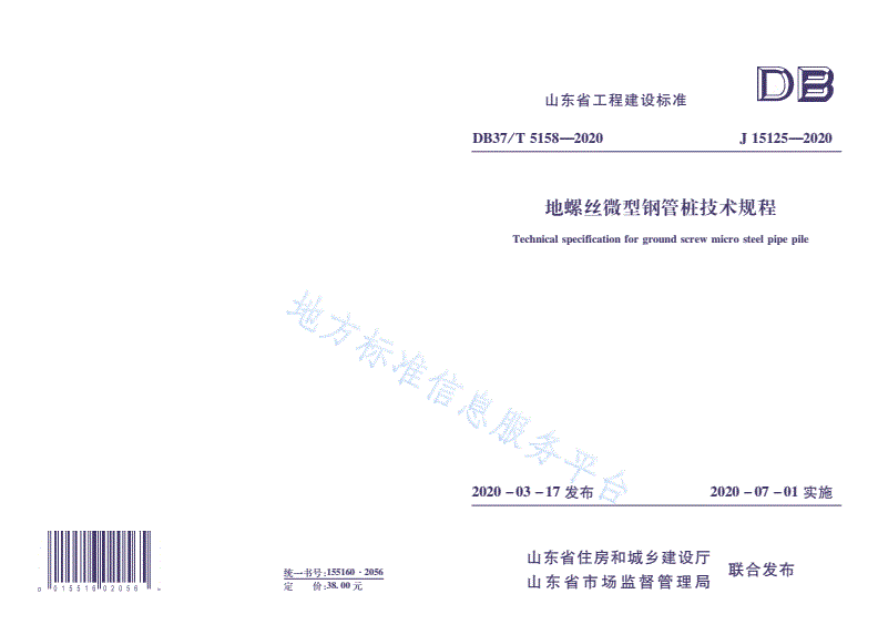 DB37/T 5158-2020 地螺丝微型钢管桩技术规程-第1页