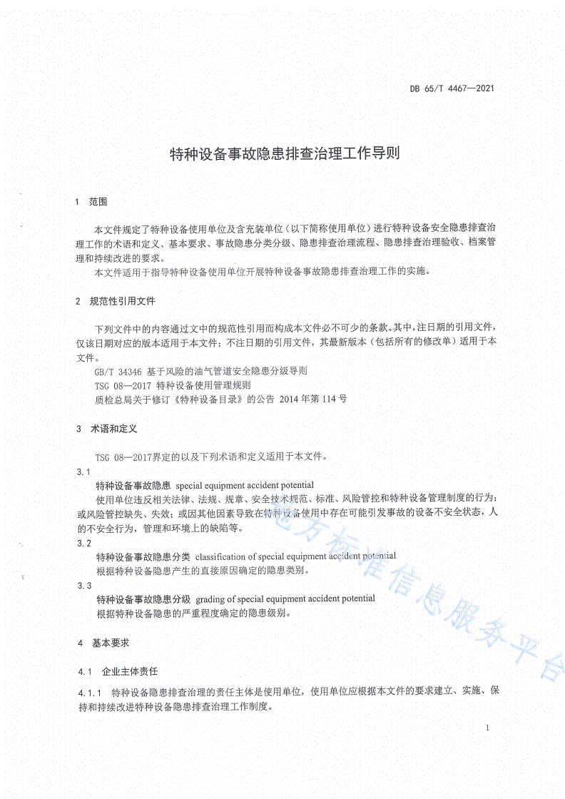 DB65/T 4467-2021 特种设备事故隐患排查治理工作导则-第3页