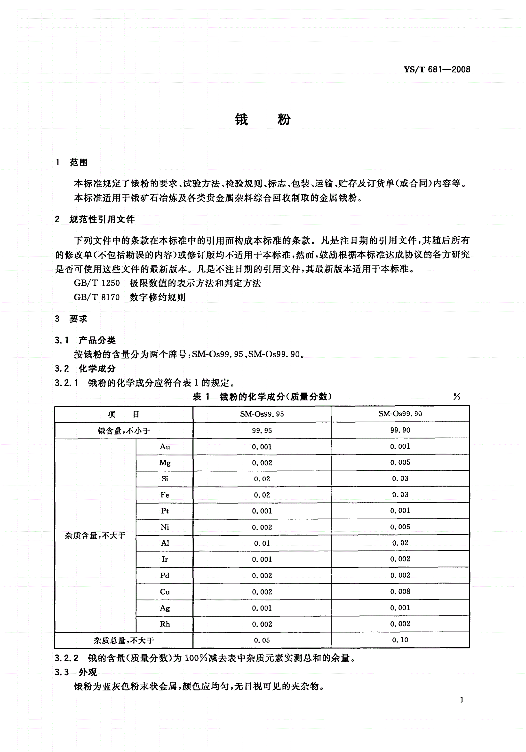YS/T 681-2008 锇粉-第3页