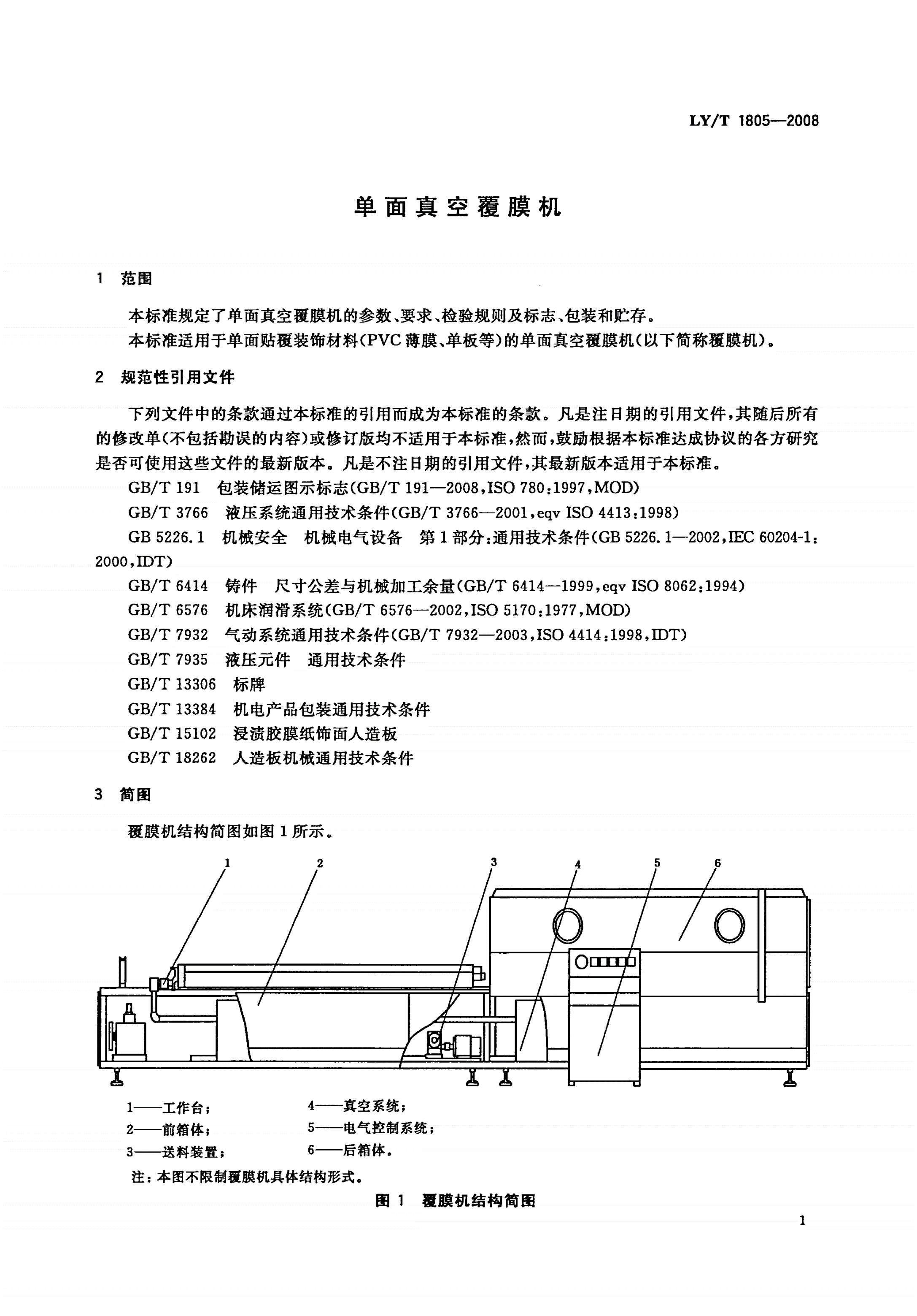 LY/T 1805-2008 单面真空覆膜机-第3页