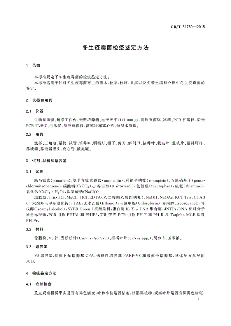 GB/T 31789-2015 冬生疫霉菌检疫鉴定方法-第3页