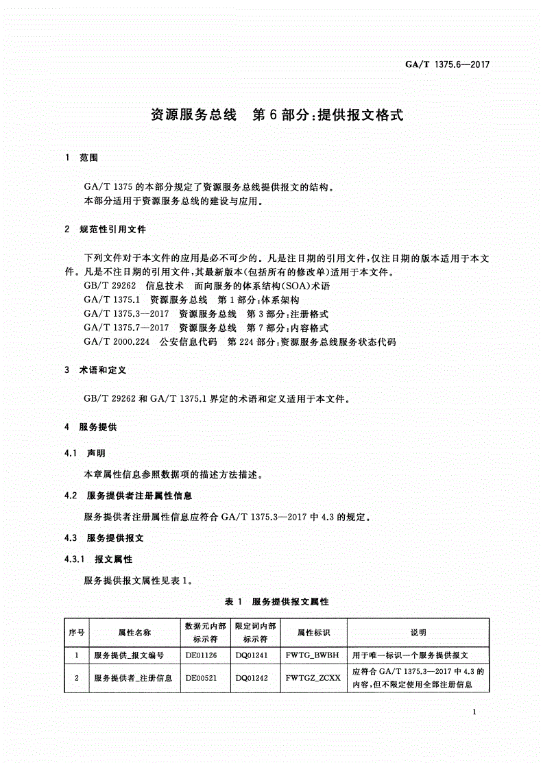 GA/T 1375.6-2017 资源服务总线 第6部分：提供报文格式-第3页