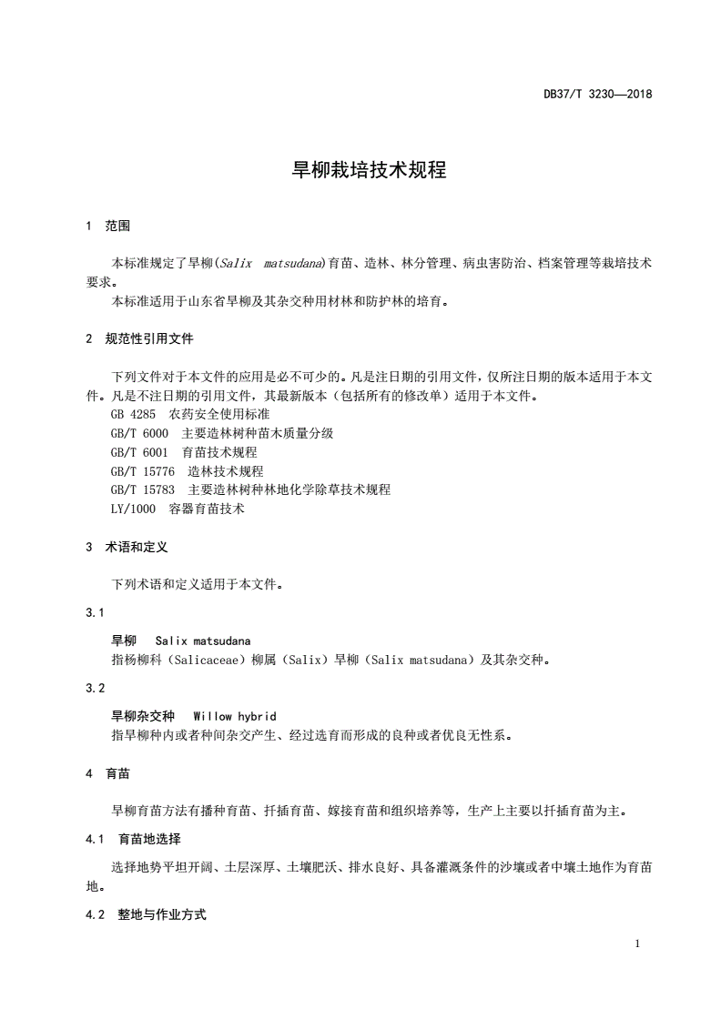 DB37/T 3230-2018 旱柳栽培技术规程-第3页