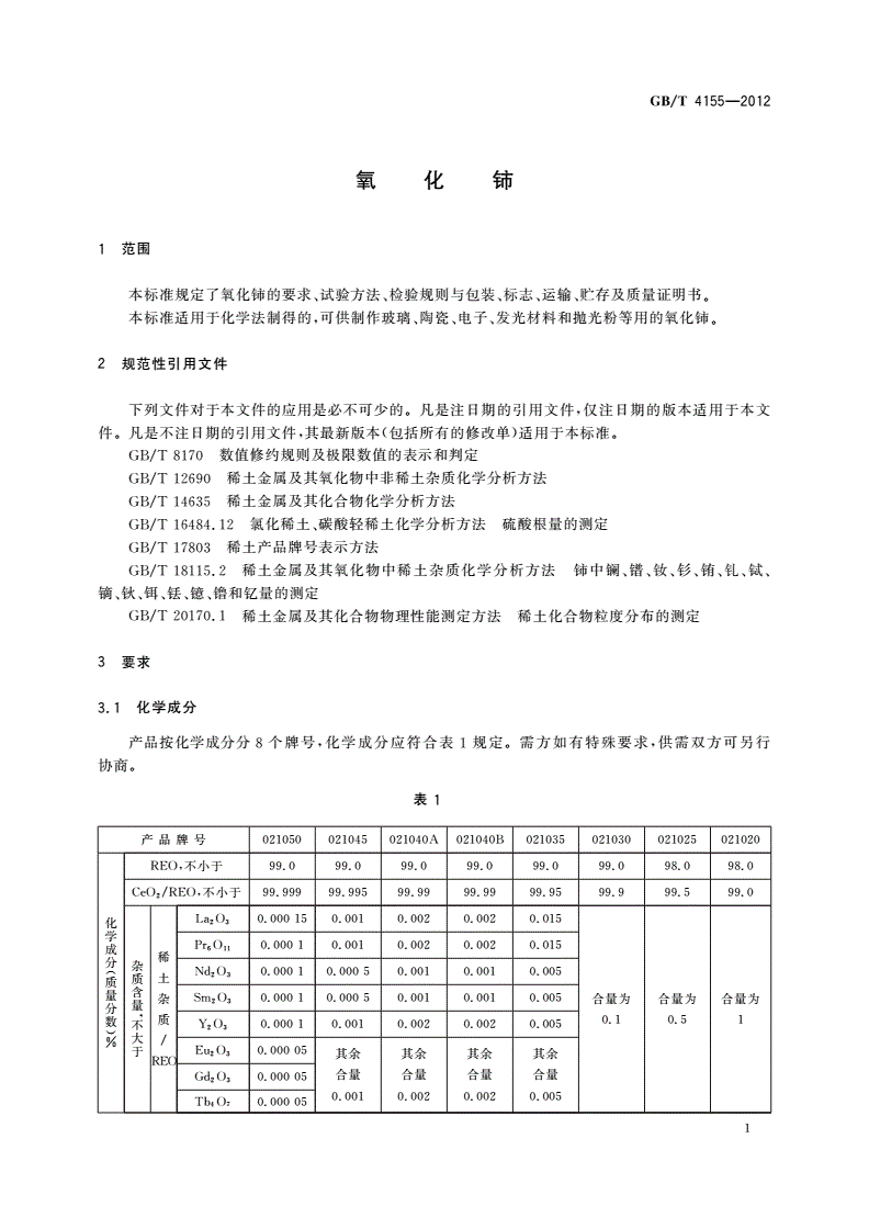 GB/T 4155-2012 氧化铈-第3页