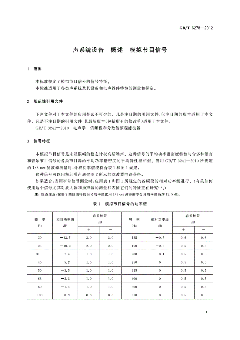 GB/T 6278-2012 声系统设备 概述 模拟节目信号-第3页