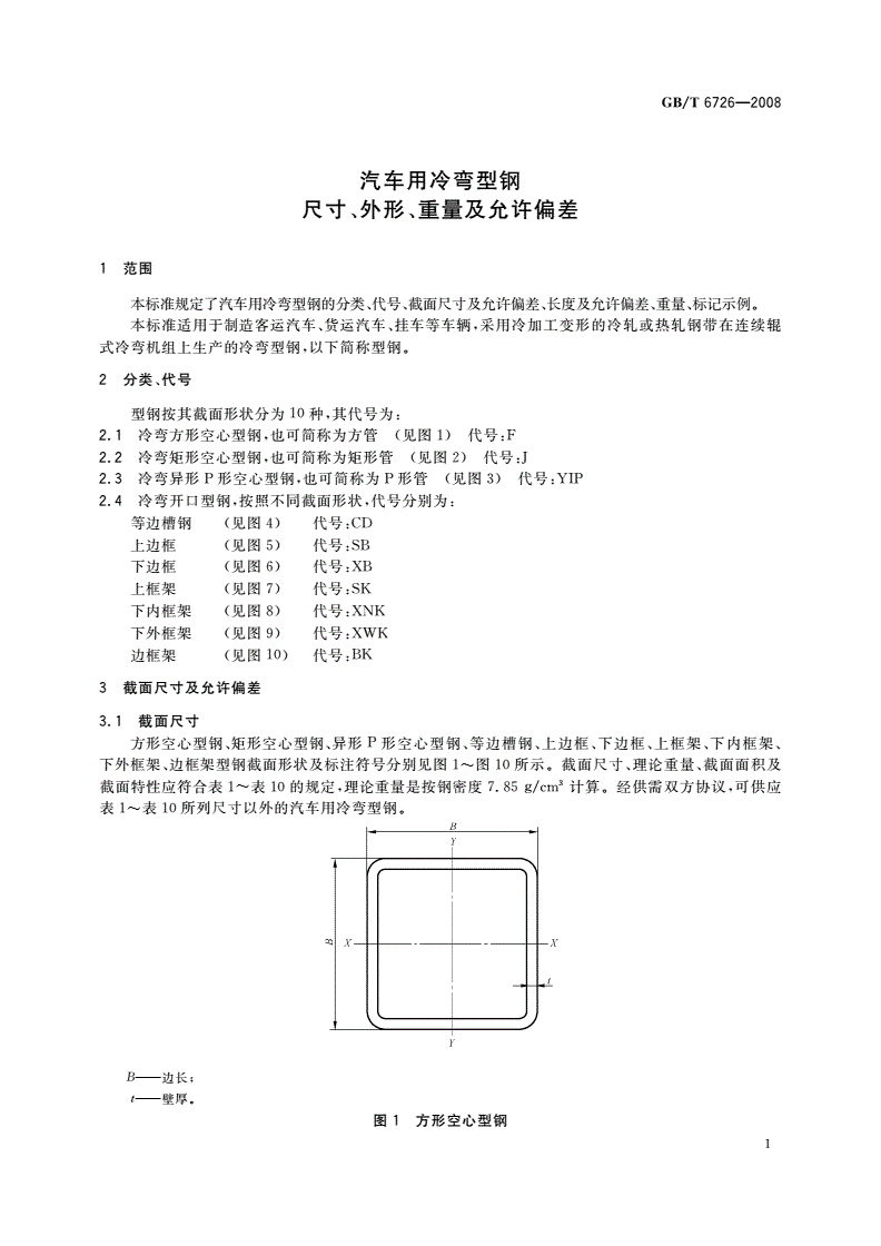 GB/T 6726-2008 汽车用冷弯型钢 尺寸、外形、重量及允许偏差-第3页