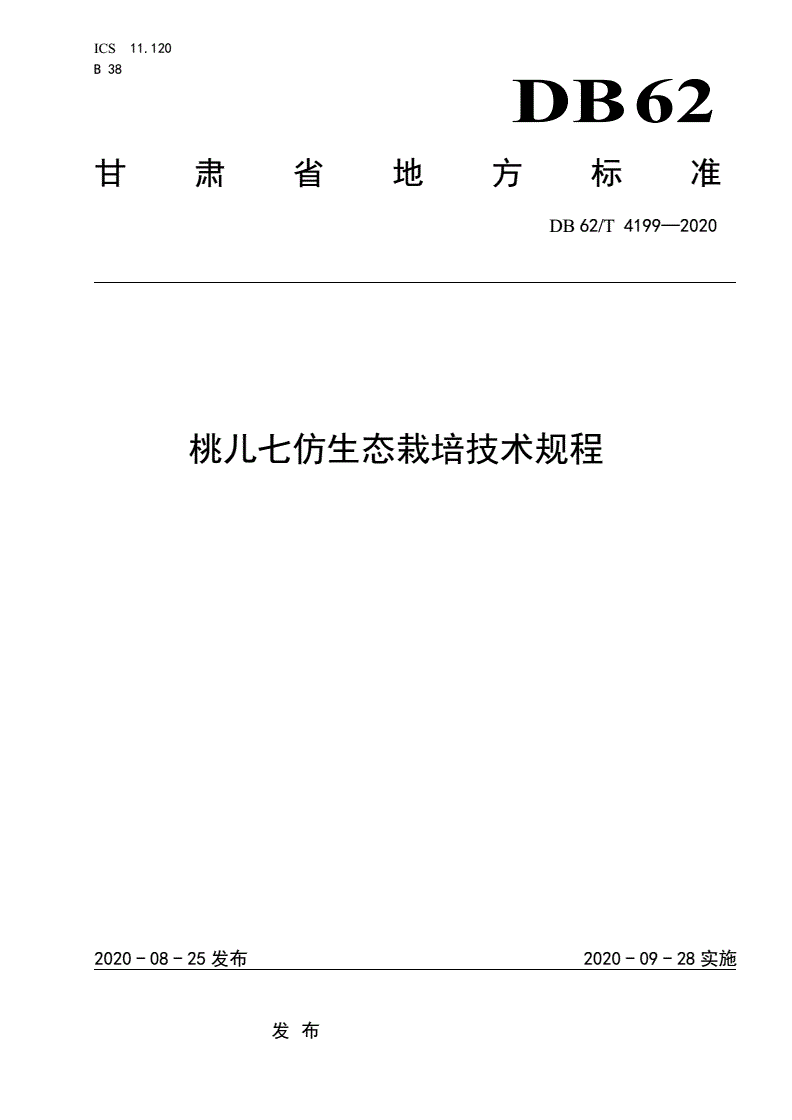 DB62/T 4199-2020 桃儿七仿生态栽培技术规程-第1页