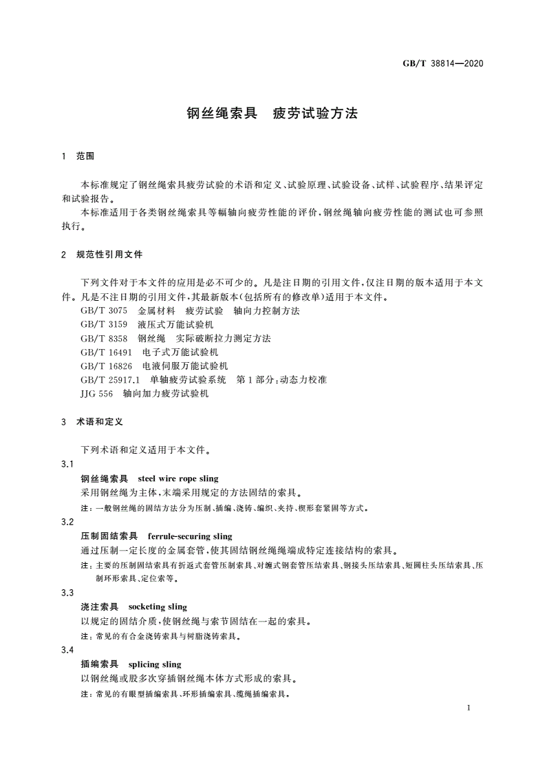 GB/T 38814-2020 钢丝绳索具 疲劳试验方法-第3页