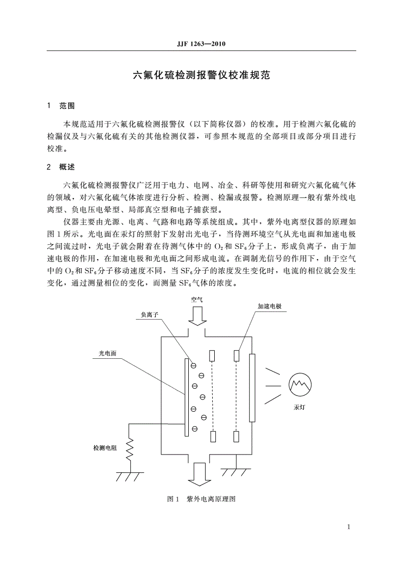 JJF 1263-2010 六氟化硫检测报警仪校准规范-第3页
