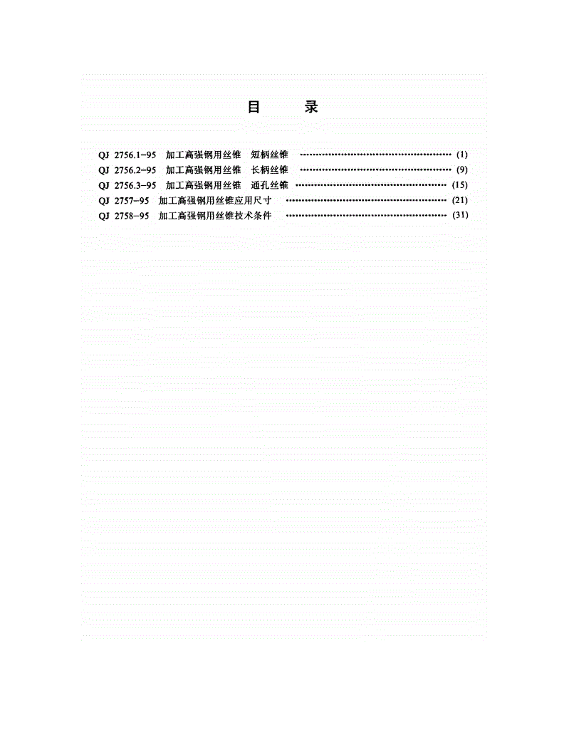 QJ 2756.1-1995 加工高强钢用丝锥 短柄丝锥-第2页