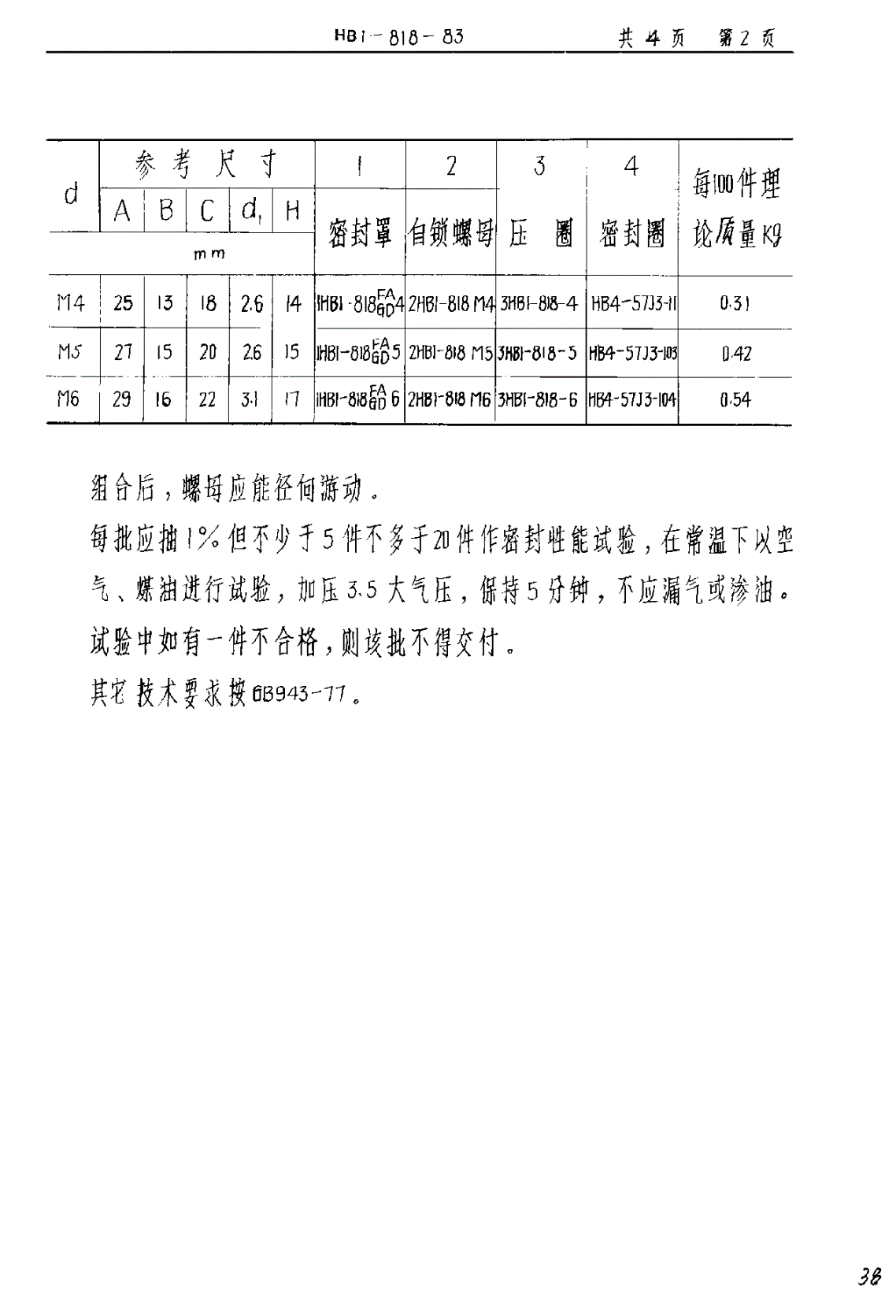 HB 1-818-1983 双耳密封游动自锁螺母-第2页